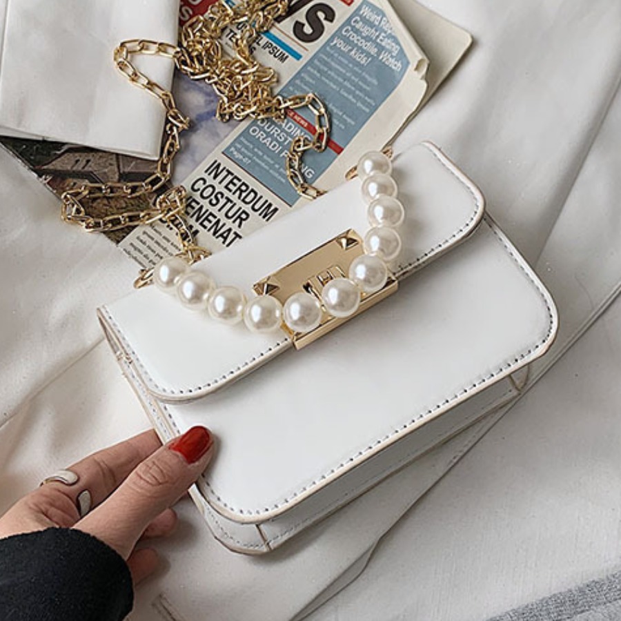 

Lovely Casual Pearl Decoration White Crossbody Bags