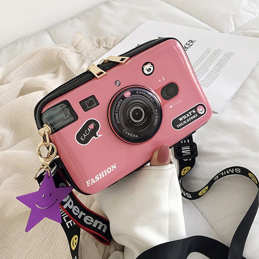 

LW Street Letter Print Pink Crossbody Bags