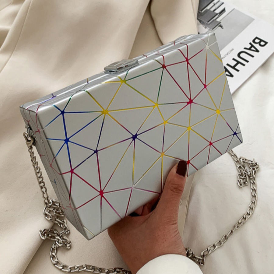 

Lovely Casual Geometric Print Silver Crossbody Bags