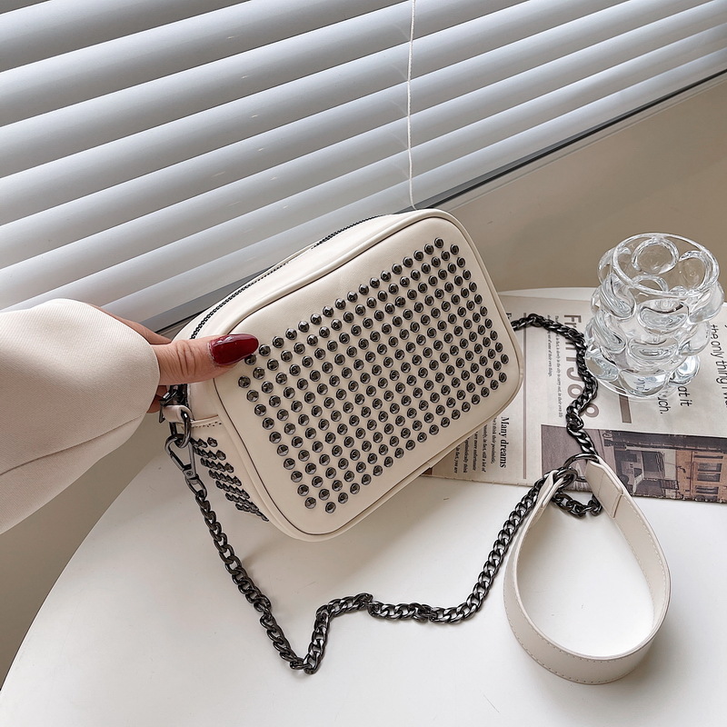 

Lovely Casual Metal Accessories Decoration White Crossbody Bag