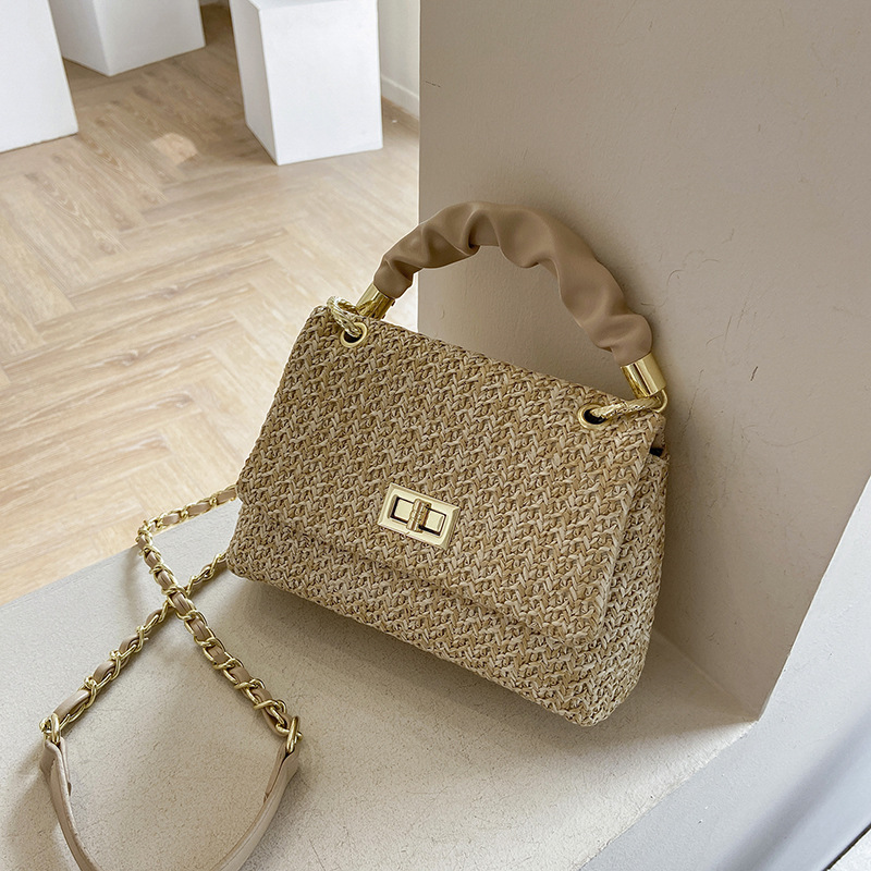 

Lovely Casual Woven Khaki Crossbody Bags