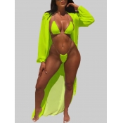 Lovely Hollow-out Yellow Two-piece Swimwear(With C