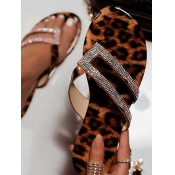 LW Casual Leopard Print Sequined Slides