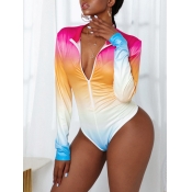 LW BASICS Sweet Gradient Zipper Design Multicolor 