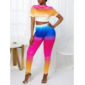 LW Crop Top Gradient Pants Set