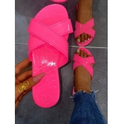 Lovely Casual Criss Cross Pink Slippers