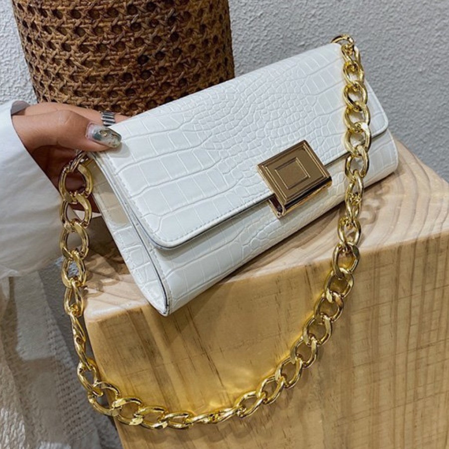 

LW Casual Chain Strap White Shoulder Bag