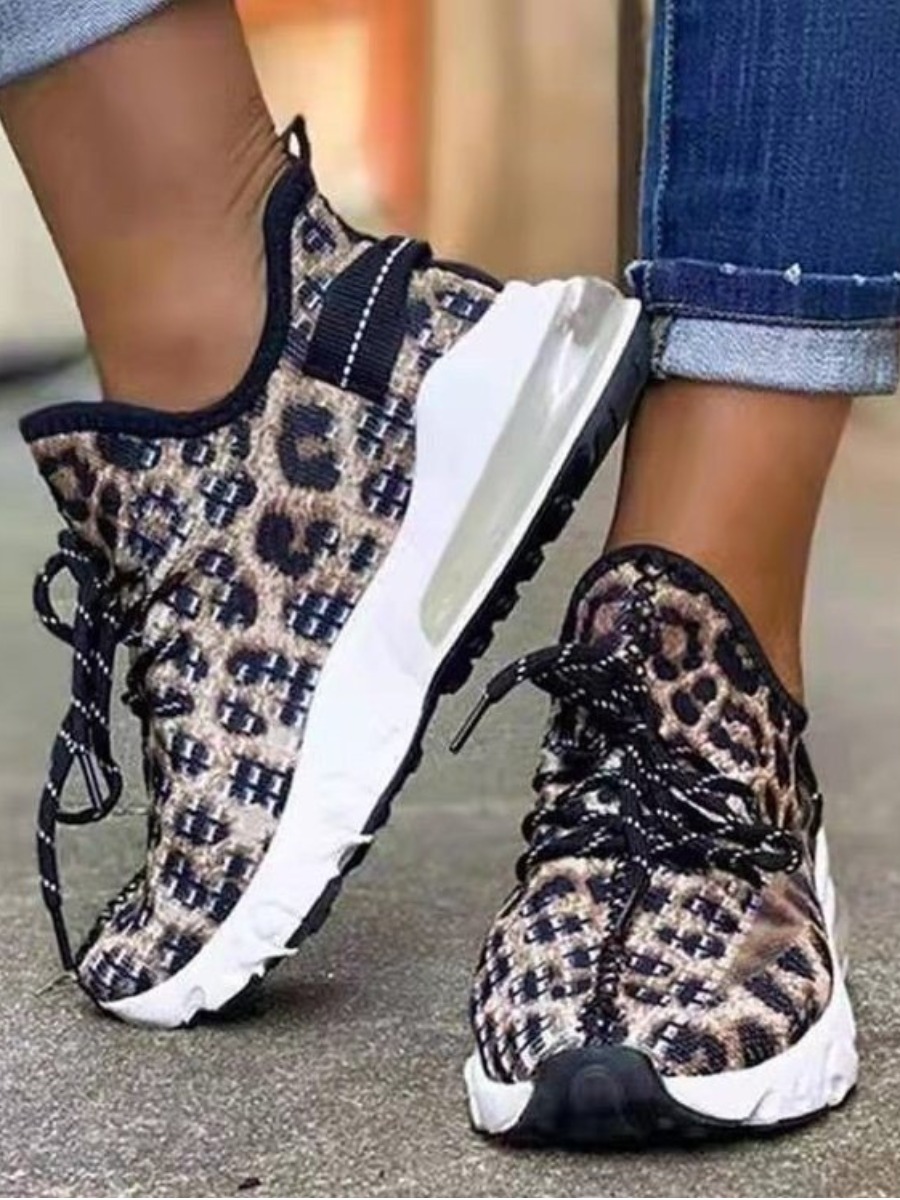 

Lovely Sporty Leopard Print Round-toe Sneakers