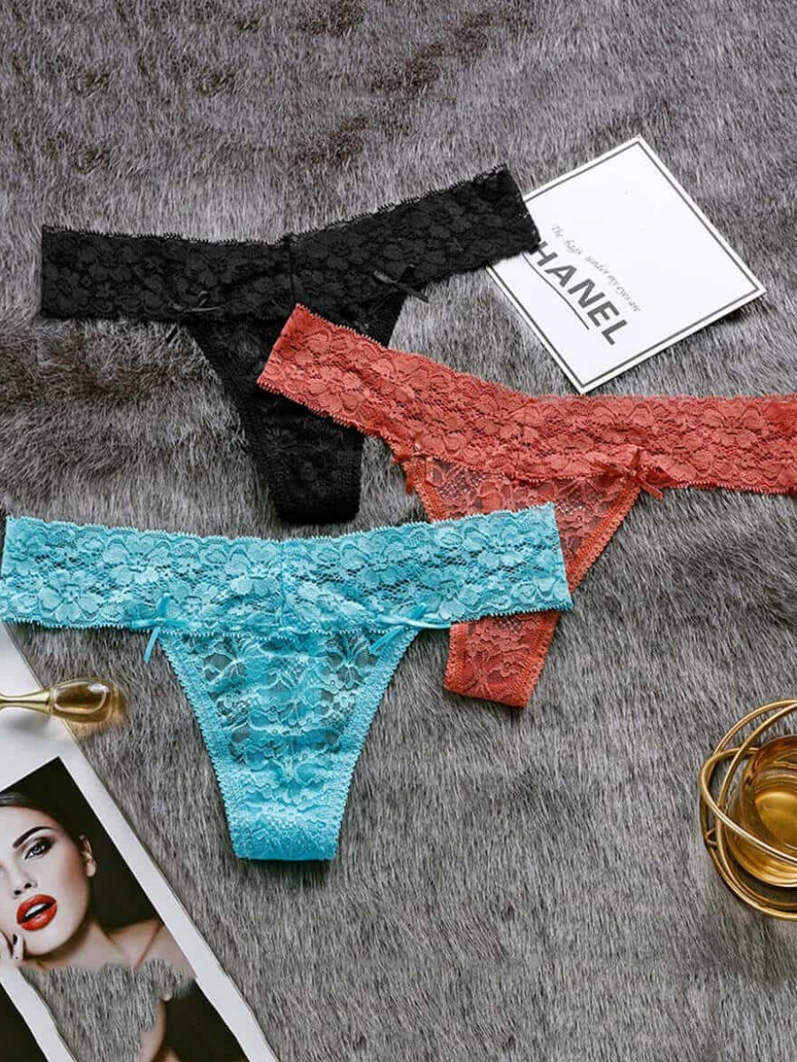

Lovely 3 Sexy See-through Multicolor Panties (Mixed Colors), Multi