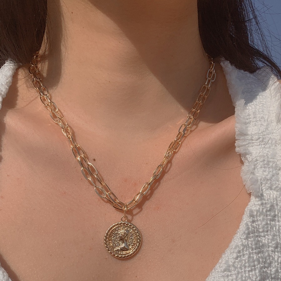 

Lovely Casual Coin Decoration Gold Necklace