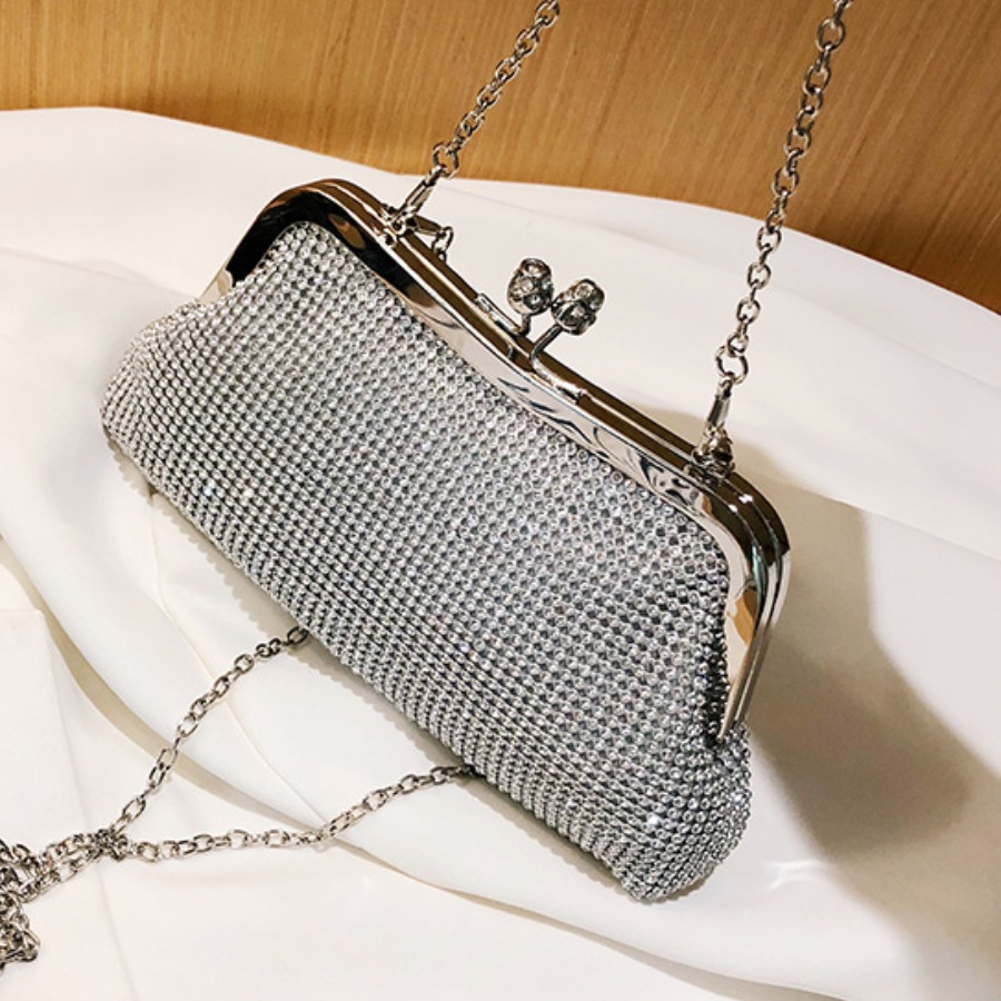 

Lovely Street Sequined Chain Strap Silver Crossbody Bags