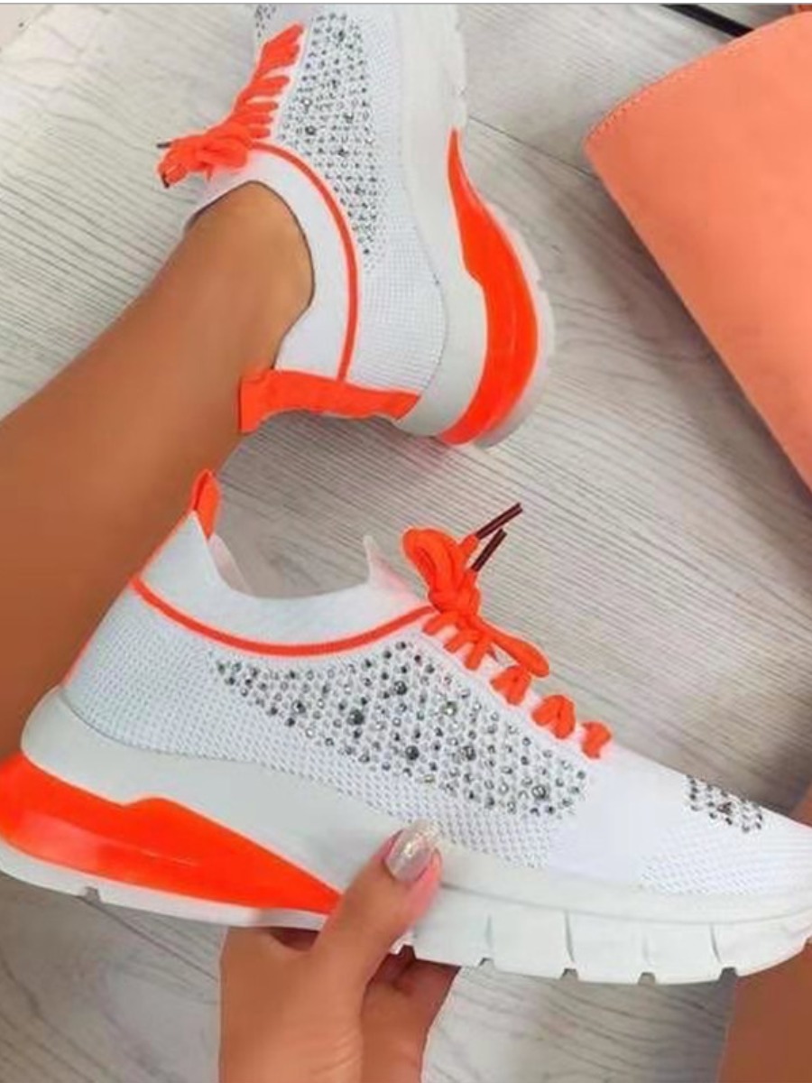 

Lovely Sporty Patchwork Orange Sneakers