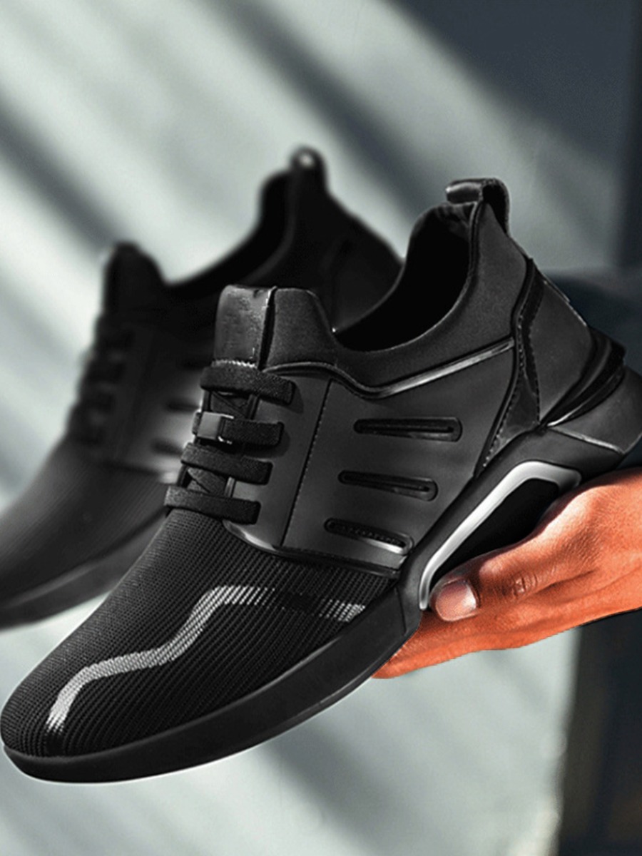 

Lovely Men Sporty Patchwork Black Sneakers