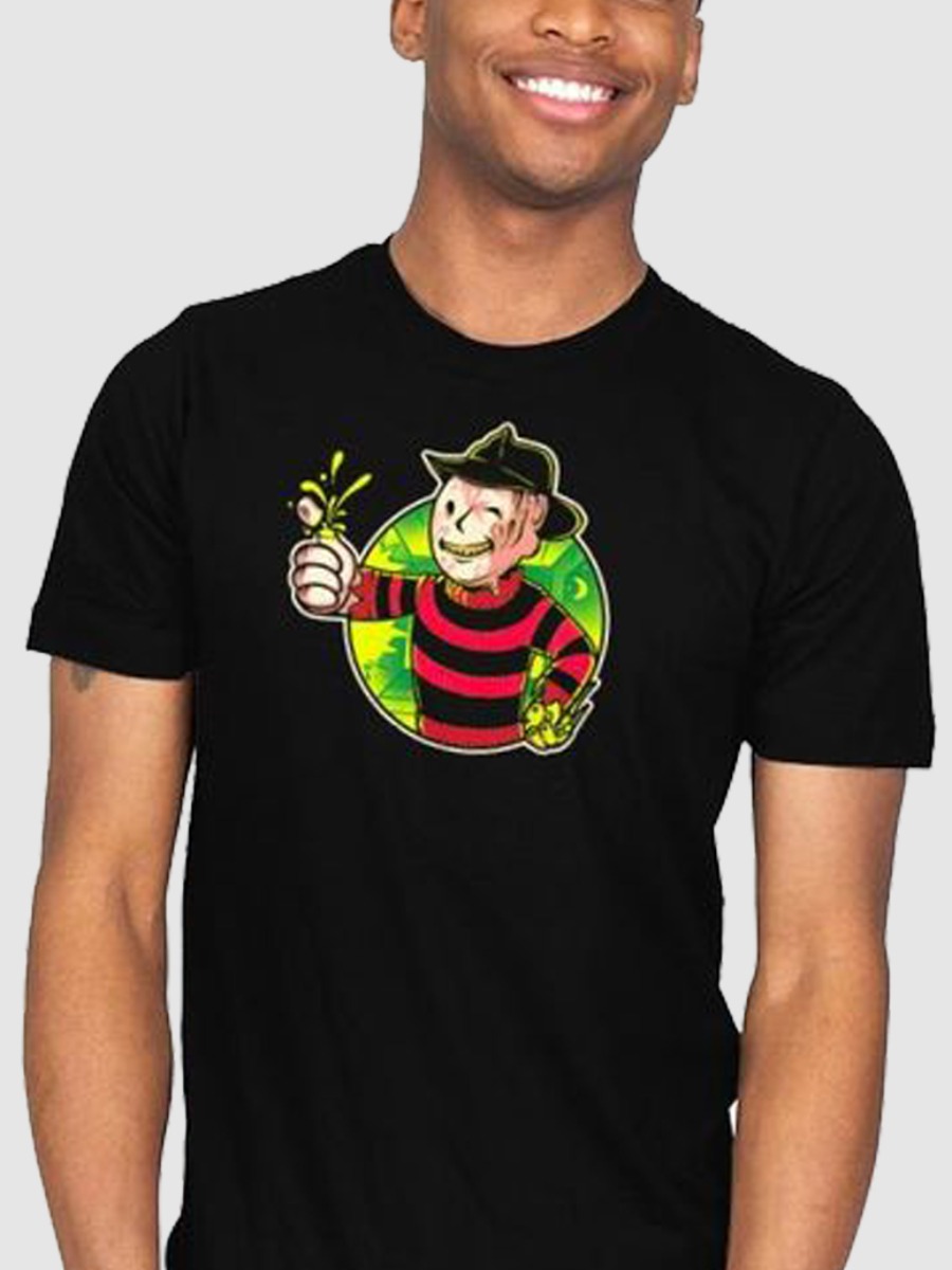 

Lovely Men Casual O Neck Cartoon Print Black T-shirt