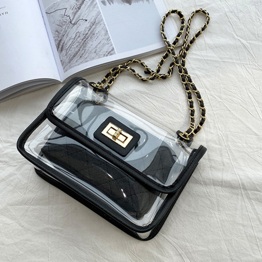 

Lovely Casual See-through Black Shoulder Bag