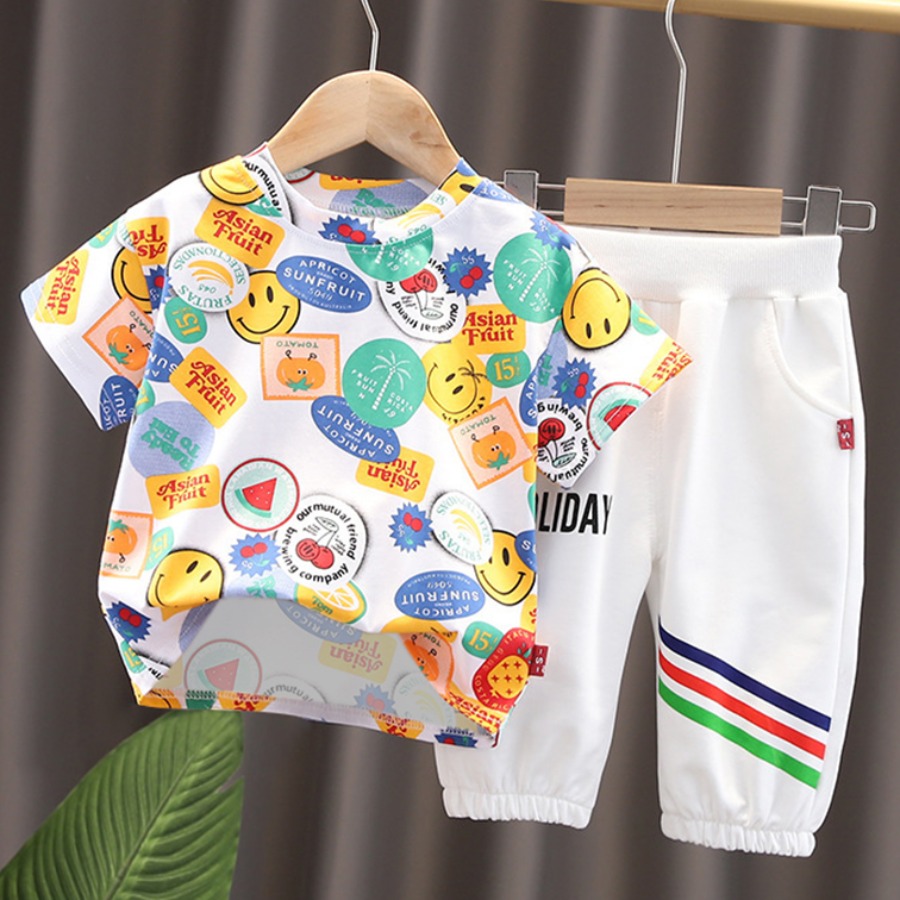 

Lovely Girl Street Letter Print Striped Yellow Two Piece Shorts Set