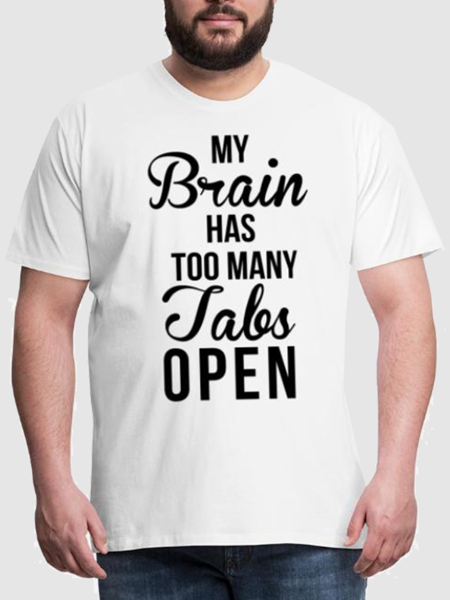 

Lovely Men Casual O Neck Letter Print White T-shirt