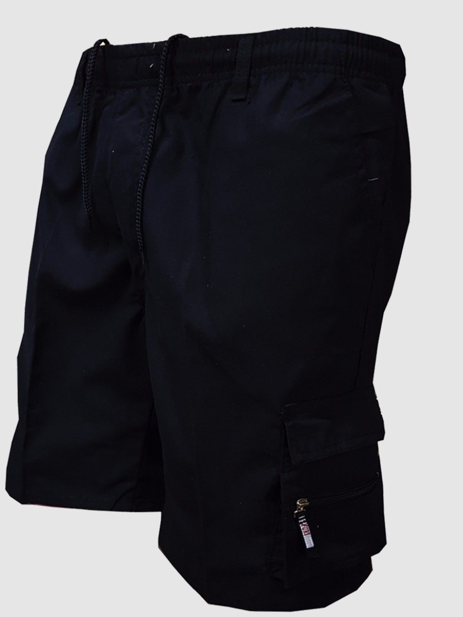 

Lovely Men Drawstring Side Pocket Black Shorts