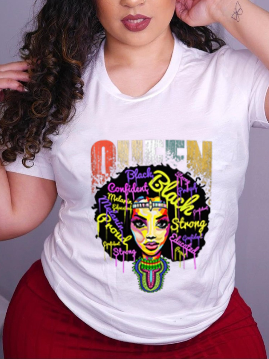 

Lovely Casual O Neck Letter Print White T-shirt