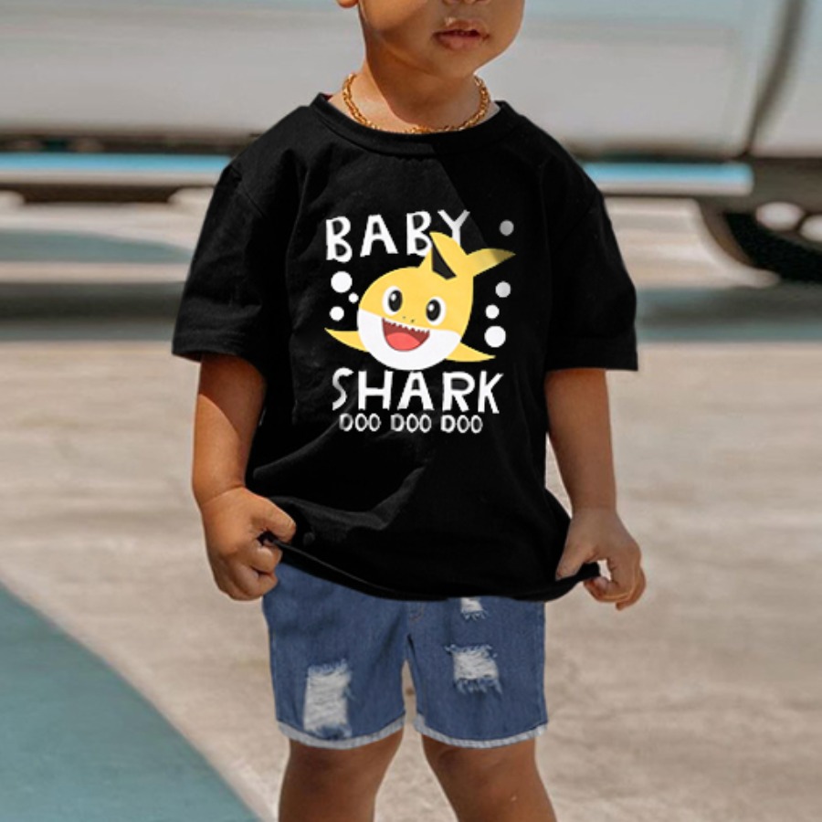 

Lovely Girl Casual Cartoon Letter Print Ripped Black Two Piece Shorts Set
