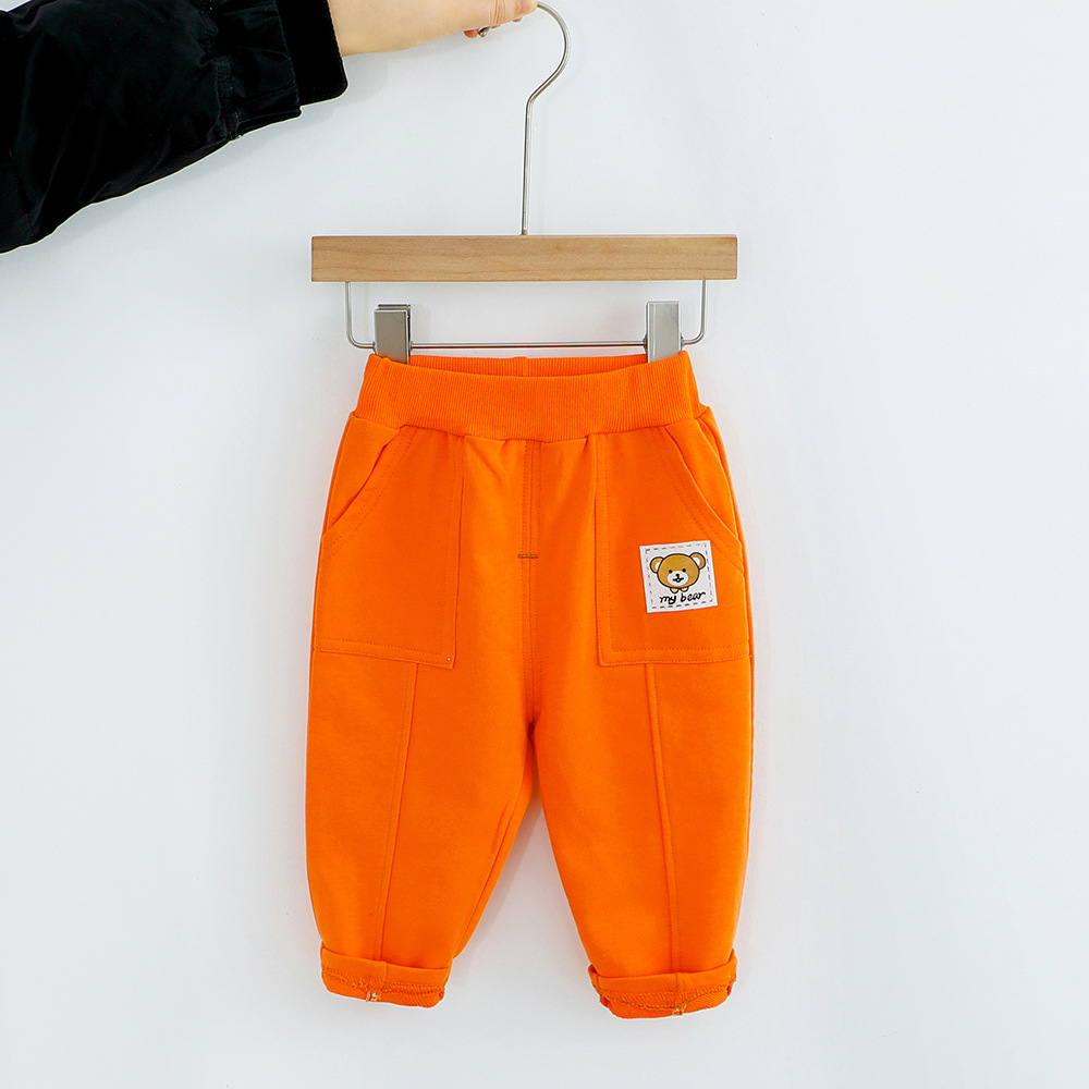 

Lovely Girl Sporty Mid Waist Elastic Orange Pants