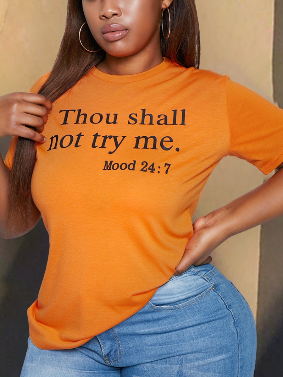 

LW Leisure O Neck Print Croci Plus Size T-shirt