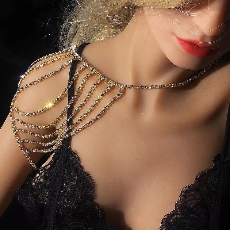 

Lovely Sweet Bandage Design Gold Body Chain