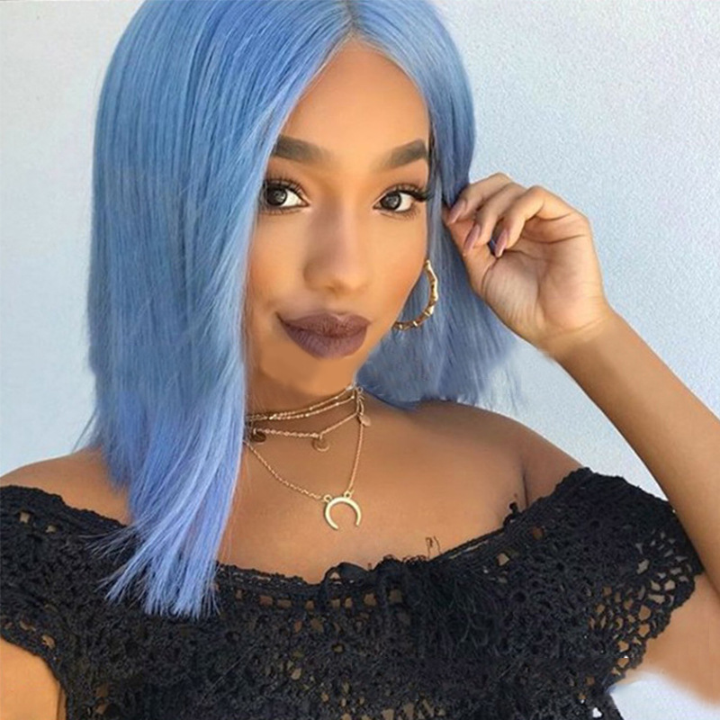 

Lovely Casual High-temperature Resistance Blue Wig