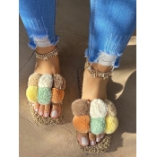 LW Plush Patchwork Slippers