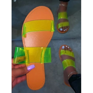 

LW Casual See-through Green Slippers