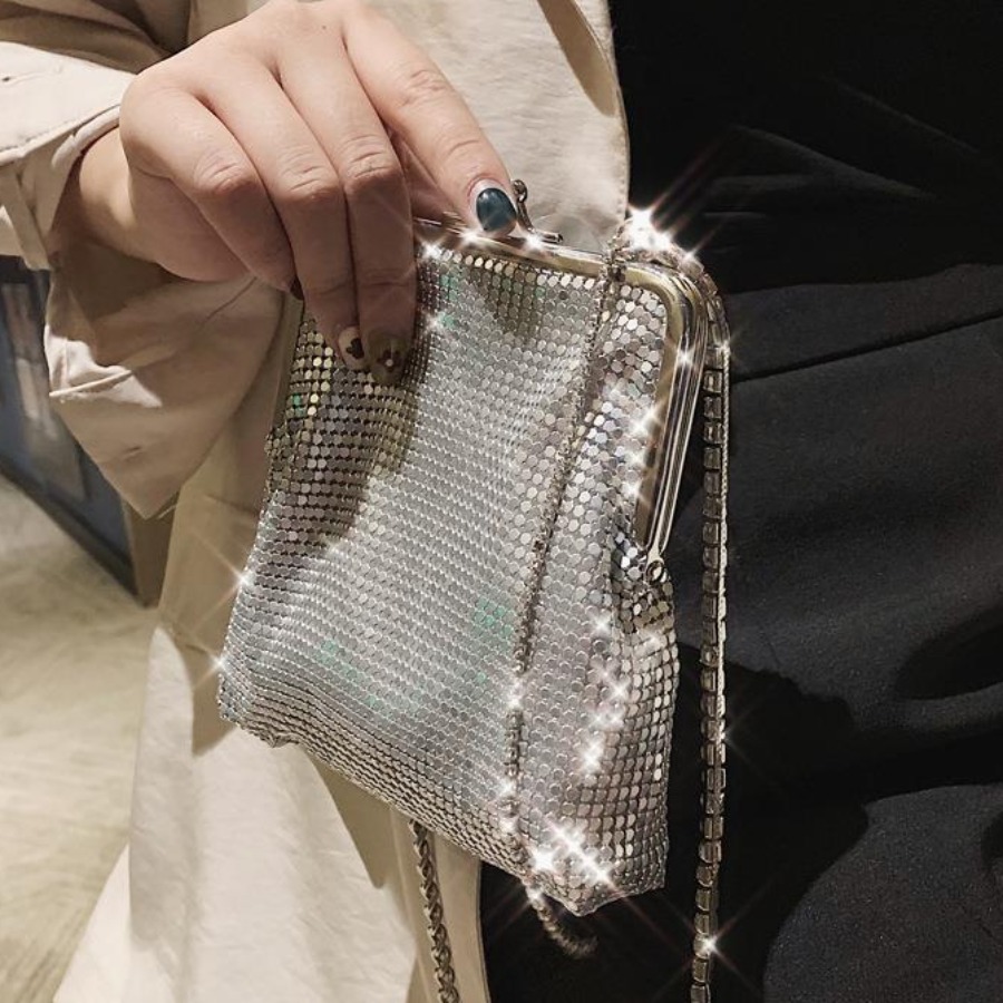 

Lovely Casual Sequined Silver Crossbody Bags