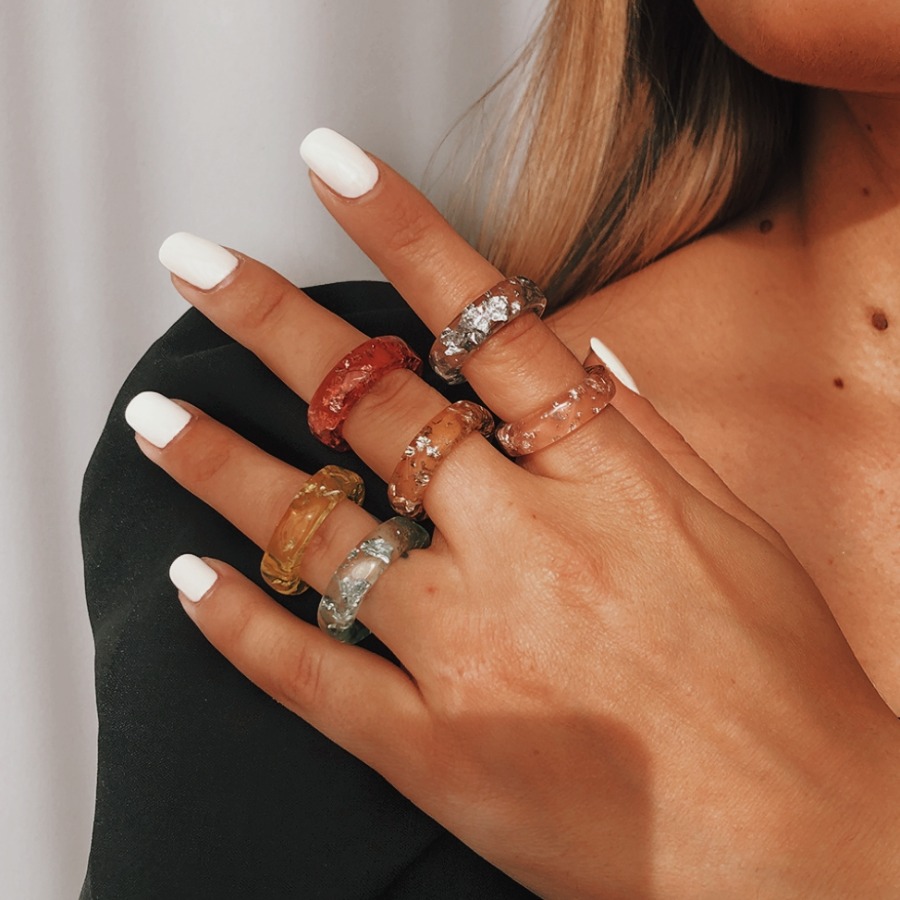 

LW Casual See-through Multicolor 6-piece Ring, Multi