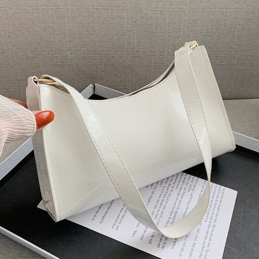 

LW Casual Metal Accessories Decoration White Shoulder Bag