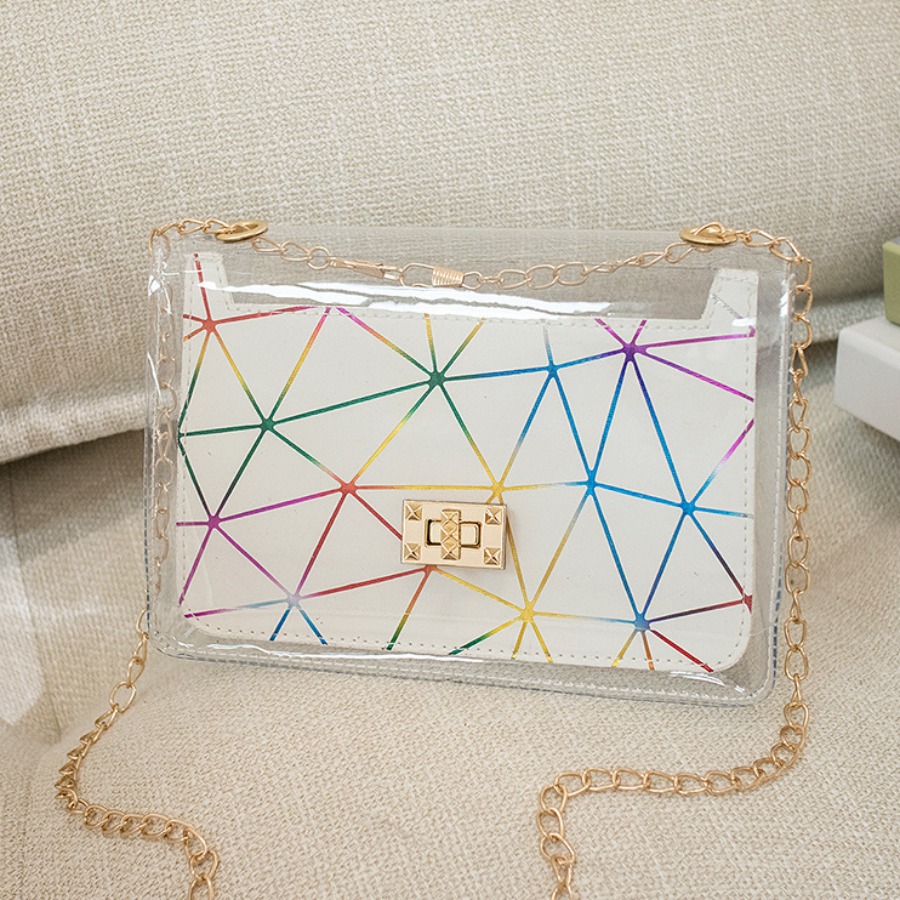 

LW Street Geometric Print White Crossbody Bags