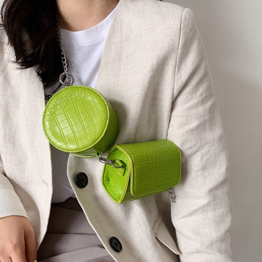 

LW Casual Cylindrical Green Bum Bags