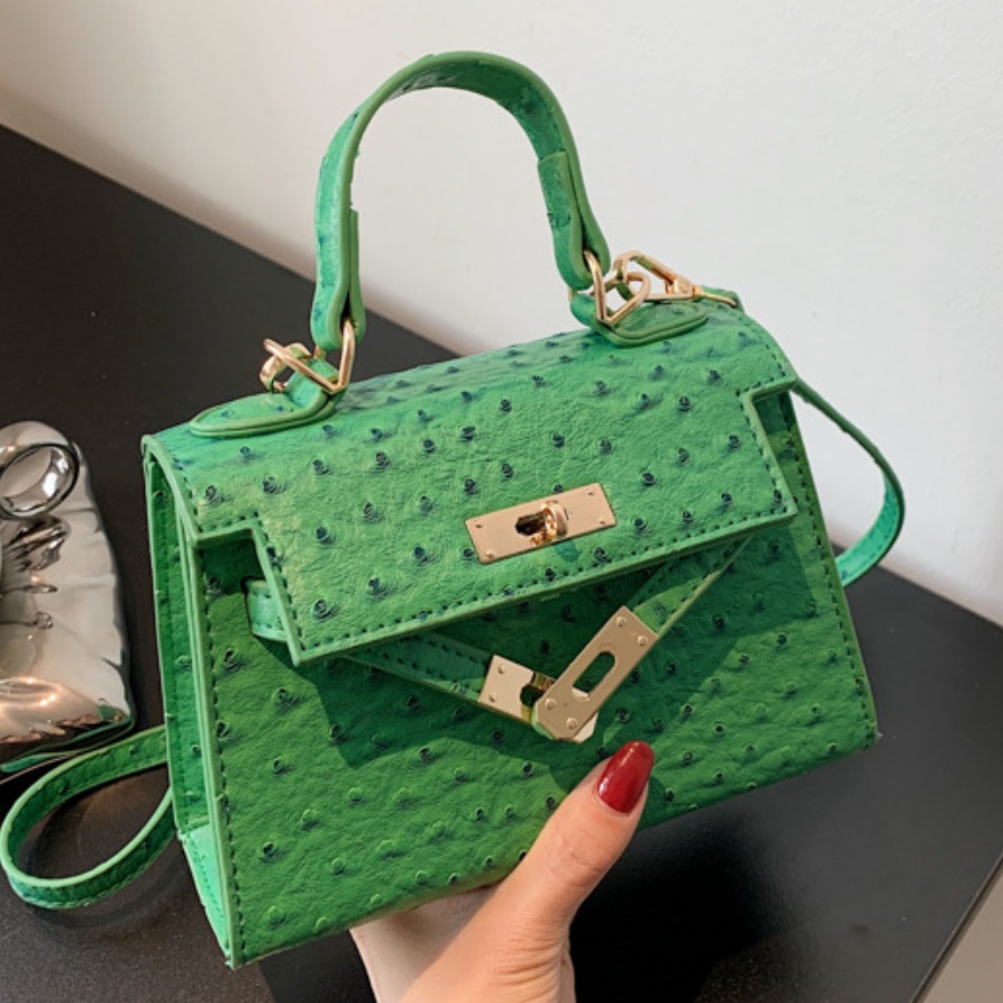 

LW Casual Metal Accessories Decoration Green Crossbody Bag