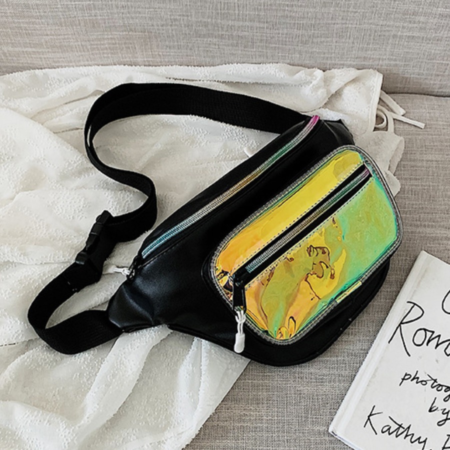 

LW Casual Patchwork Black Bum Bag