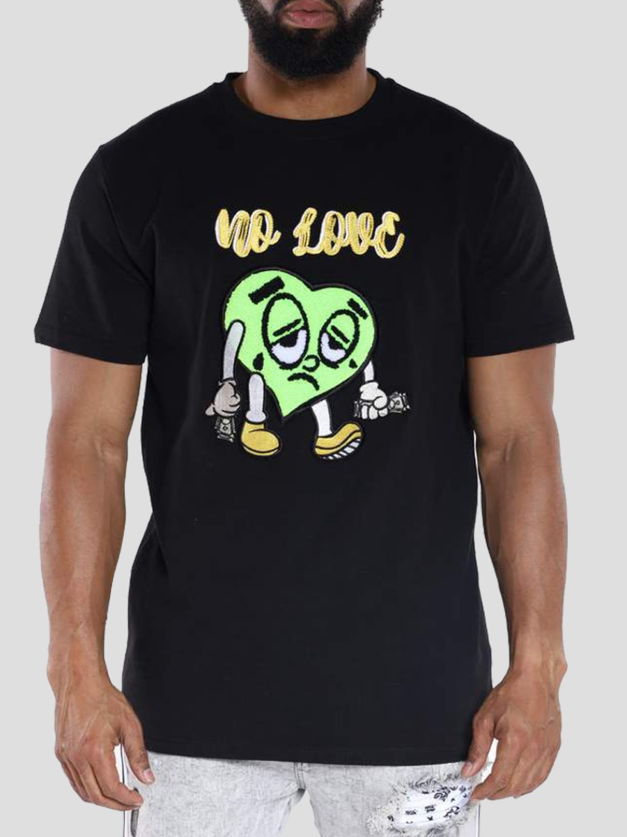 

Lovely Men Casual Cartoon Letter Print Black T-shirt