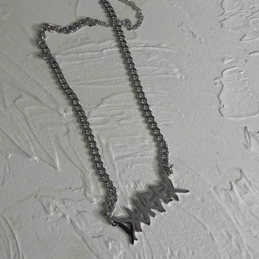 

Lovely Men Casual Letter Decoration Silver Necklace