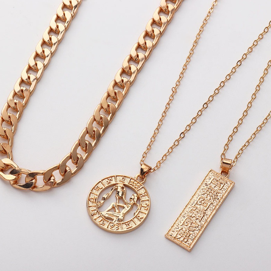 

Lovely Casual Coin Gold Multilayer Necklace
