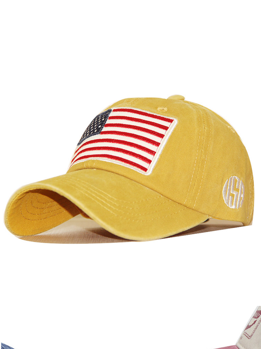 

Lovely Men Casual American Flag Yellow Hat