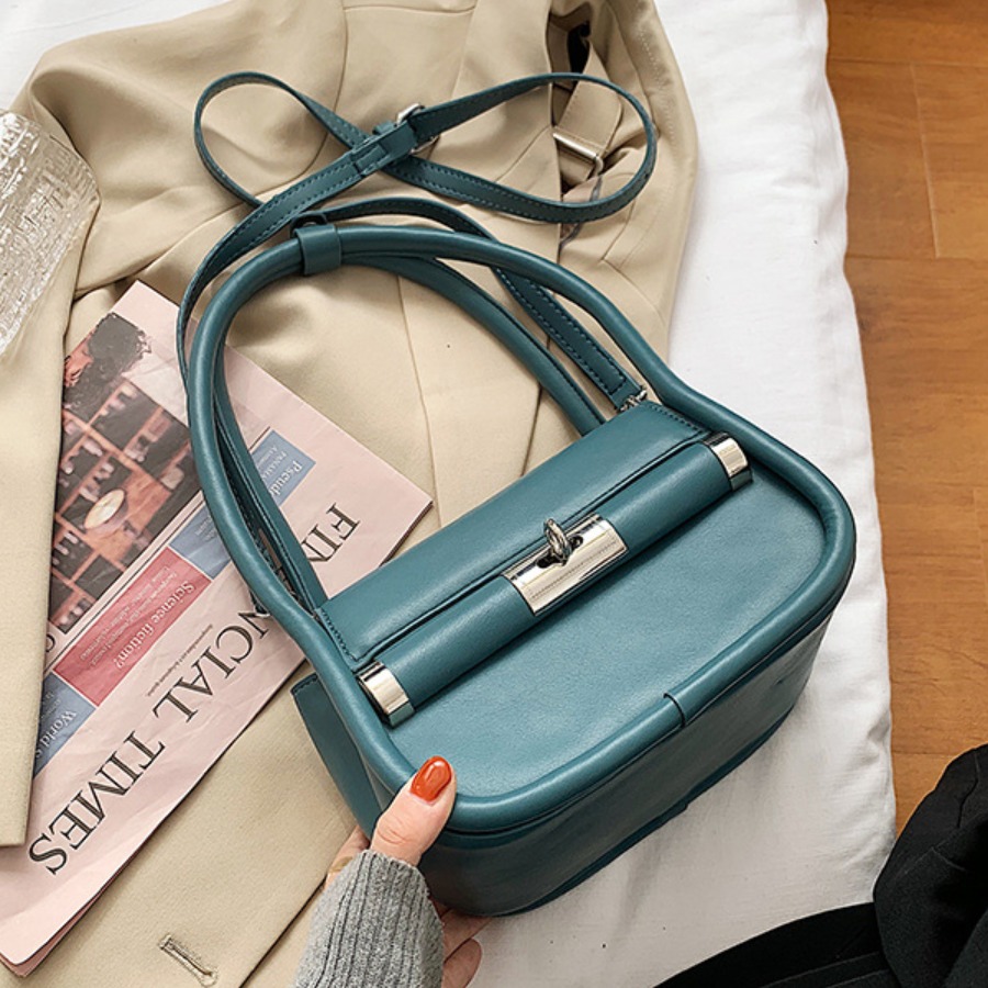 

Lovely Casual Metal Accessories Decoration Blue Shoulder Bag