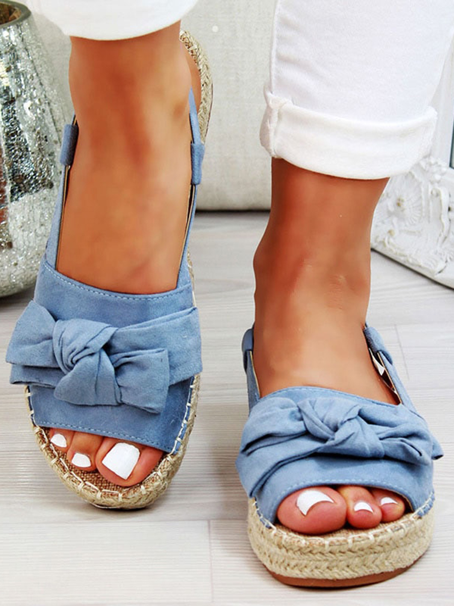 

Lovely Casual Bow-tie Decoration Blue Sandals