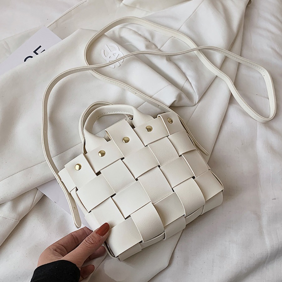 

Lovely Casual Split Joint White Messenger Bag