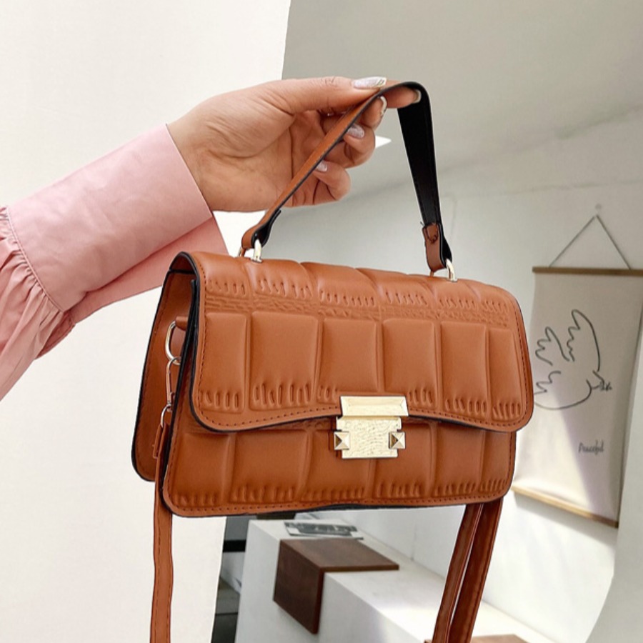 

Lovely Casual Metal Accessories Decoration Brown Messenger Bag