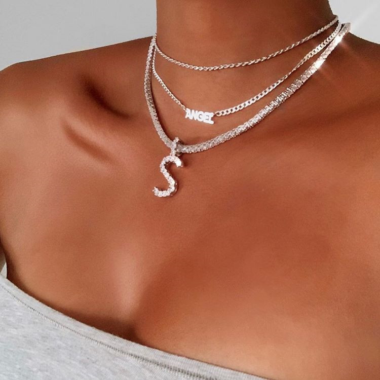 

Lovely Casual Letter Decoration Greyish White Multilayer Necklace
