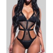 LW Plus Size See-through Solid Skinny Teddies