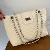 LW Casual Chain Strap White Shoulder Bag