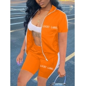 LW Sporty Letter Print Striped Croci Active Two Pi