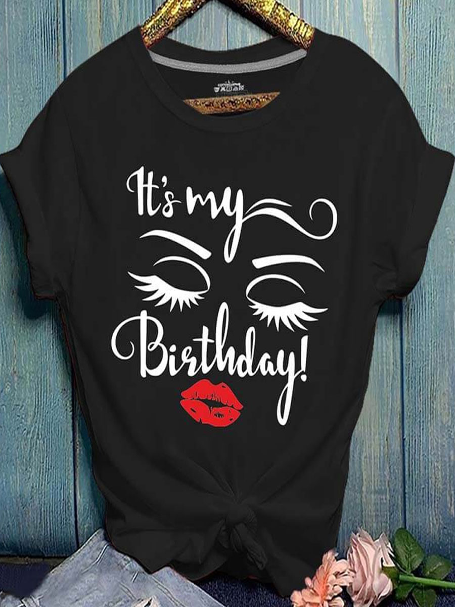 

LW COTTON Leisure Print Black T-shirt